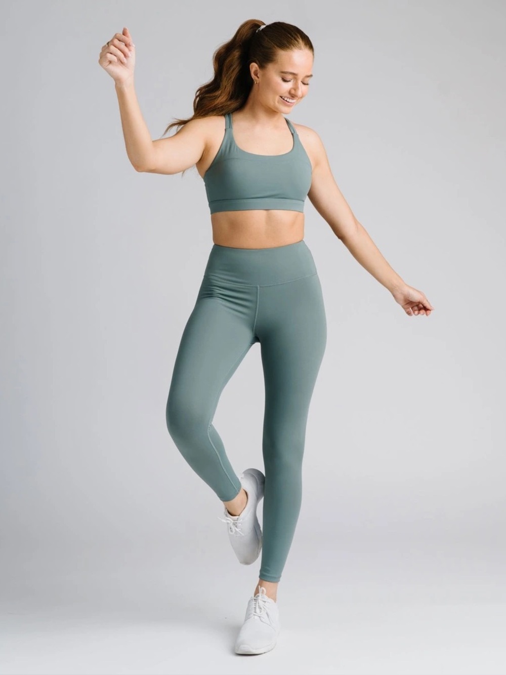 Zyia Active Norwegian Blue Fit n Free Hi-rise 7/8 24" Yoga Pilates Sz 6-8